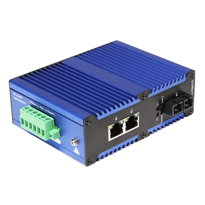 工業(yè)級百兆/千兆1光2電光纖收發(fā)器