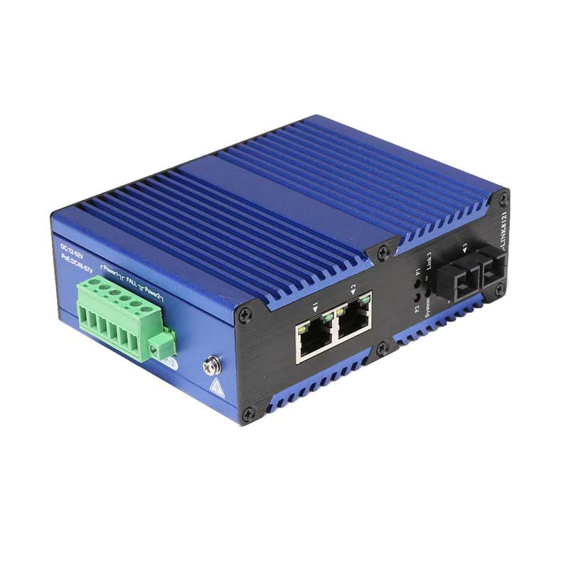 工業(yè)級百兆/千兆1光2電光纖收發(fā)器